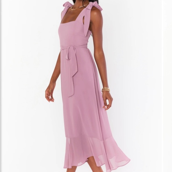 Show Me Your MUMU midi dress in Antique Rose Chiffon - Picture 7 of 9